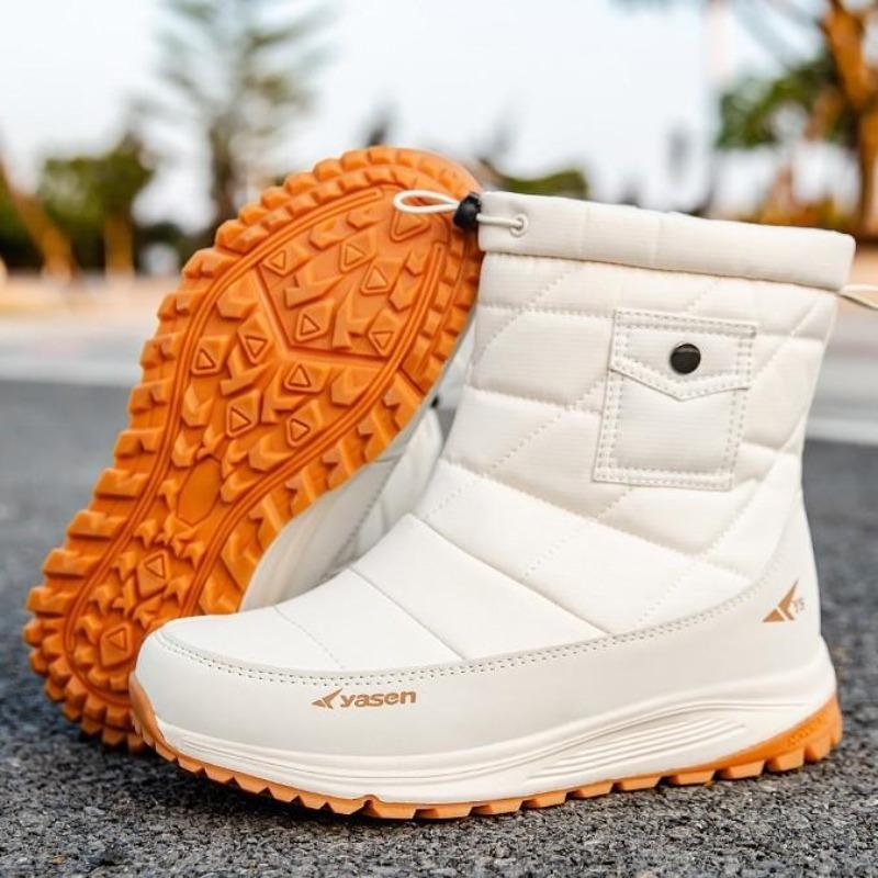 Men's and women's winter fur one thickened plus wool fleece waterproof cozy warm warm cold lightweight hiking waterproof non-slip snow boots