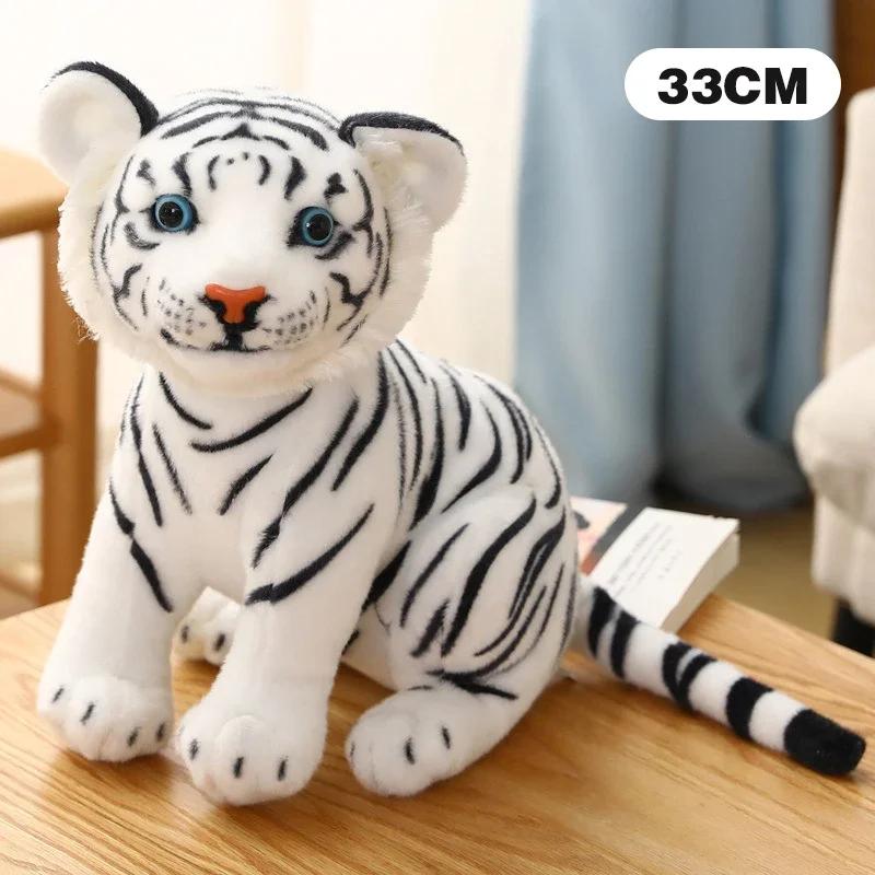 Lion Plush Dolls Tiger Animal Lifelike Doll Pillow Yellow Leopard Stuffed Toys Simulated Cheetah Kids Toys Christmas Gifts Decor