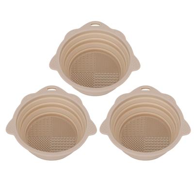 3 Stück Silikon Make-up Reinigungsbürste Schrubber Schüssel Tragbares Waschwerkzeug Faltbarer Kosmetikpinsel Reiniger