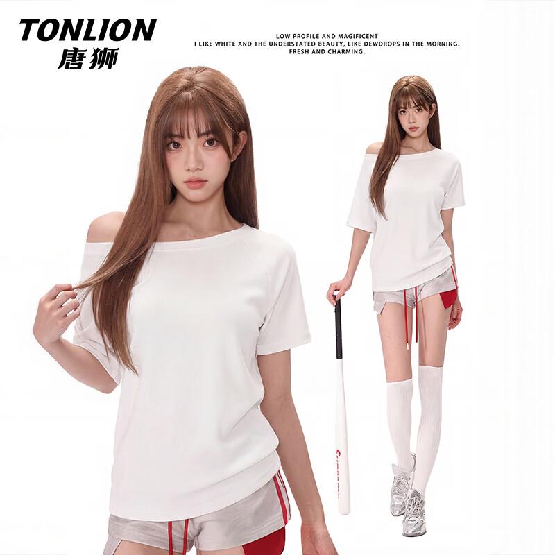 

TonLion Women s Summer Off-Shoulder T-shirt XL