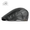 Men's and Women's British Retro PU Leather Beret - Stylish, Thickened, Warm Patent Leather Duckbill Cap for Autumn and Winter