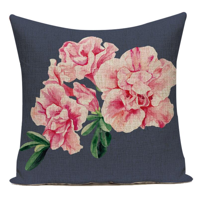 Polyester Cojines Decorativos Para Sofa Farmhouse Decor Flower Floral Pillow Cover Decorative Cushion Cover For Living Room