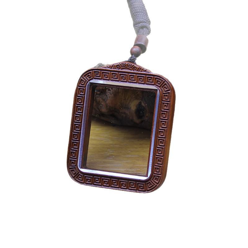 Hand-Painted Thangka Jujube Wood Double-Sided Pendant
