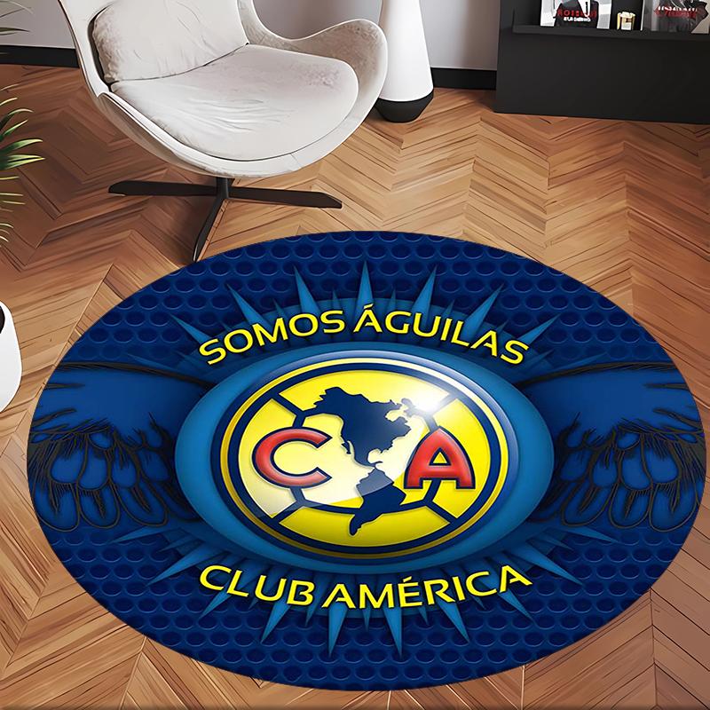 Club América (19) Round Office Rug Decorative Floor Rug for Office Bedroom Living Room and Home Space