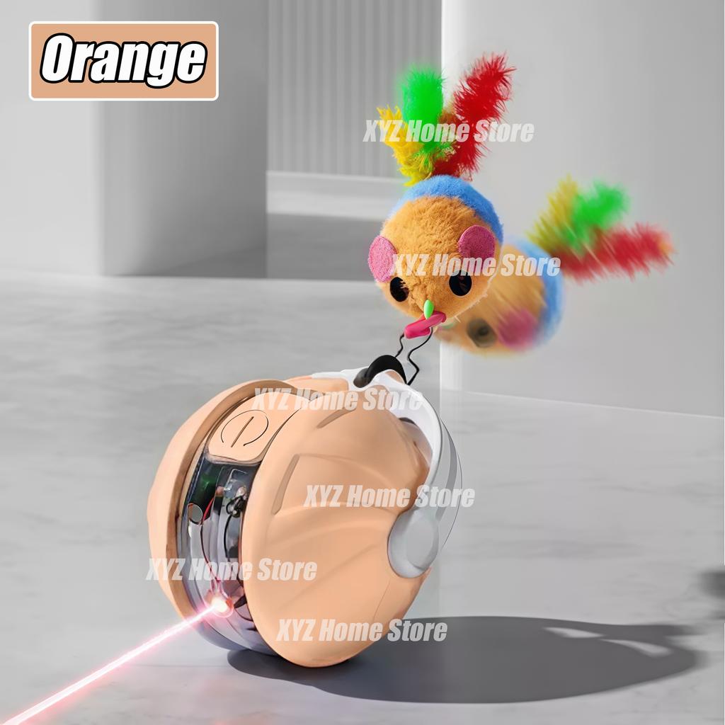 Upgraded Cat Interactive Ball Toys Infrared Automatic Rolling Ball Tail Rechargeable Smart Pet Toy Cat Training Imitate Mouse