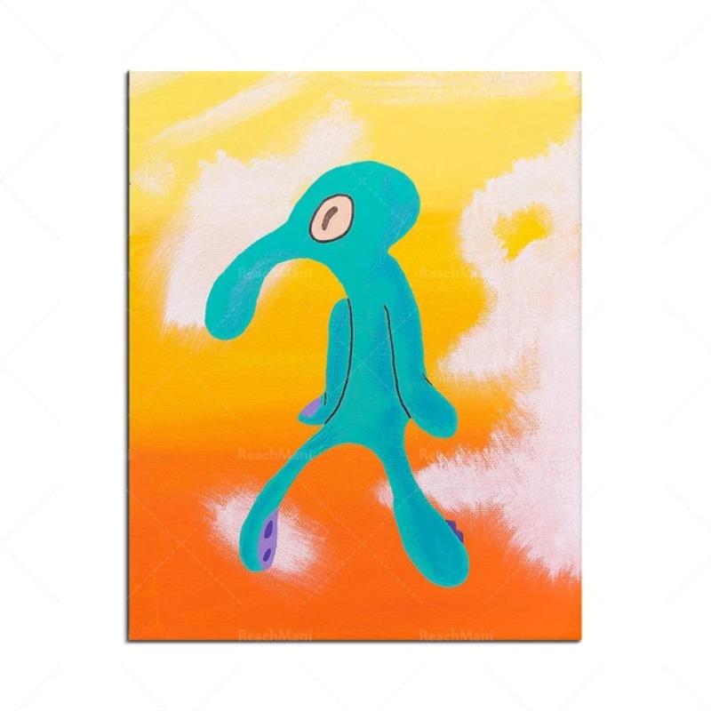 Galleria Fett und Brash Tintenfisch Kunst Leinwandgemälde Thaddäus Graffiti Druck Wandbild Nordische Wohnzimmerdekoration Poster P