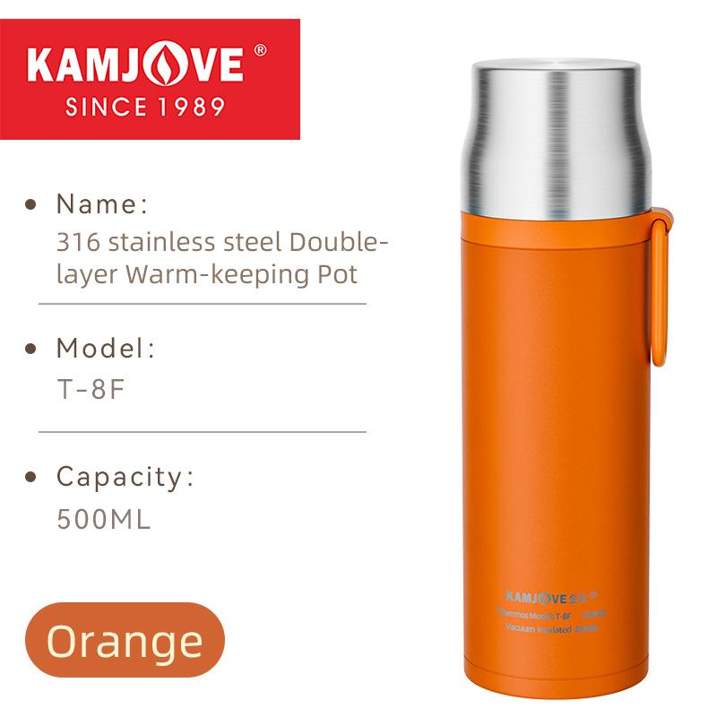 

Термос KAMJOVE для чая, большая емкость, нержавеющая сталь 316, переносная термос, изолированный стакан с ручкой, 500 мл, T-8F 500ml