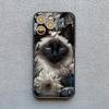 Art Painting Rose Cat Phone Case For iphone 15 14 Plus Pro Max 13 12 Mini 11 Pro MAX XS X XR 8 7 SE 2020 Shockproof Shell Cover