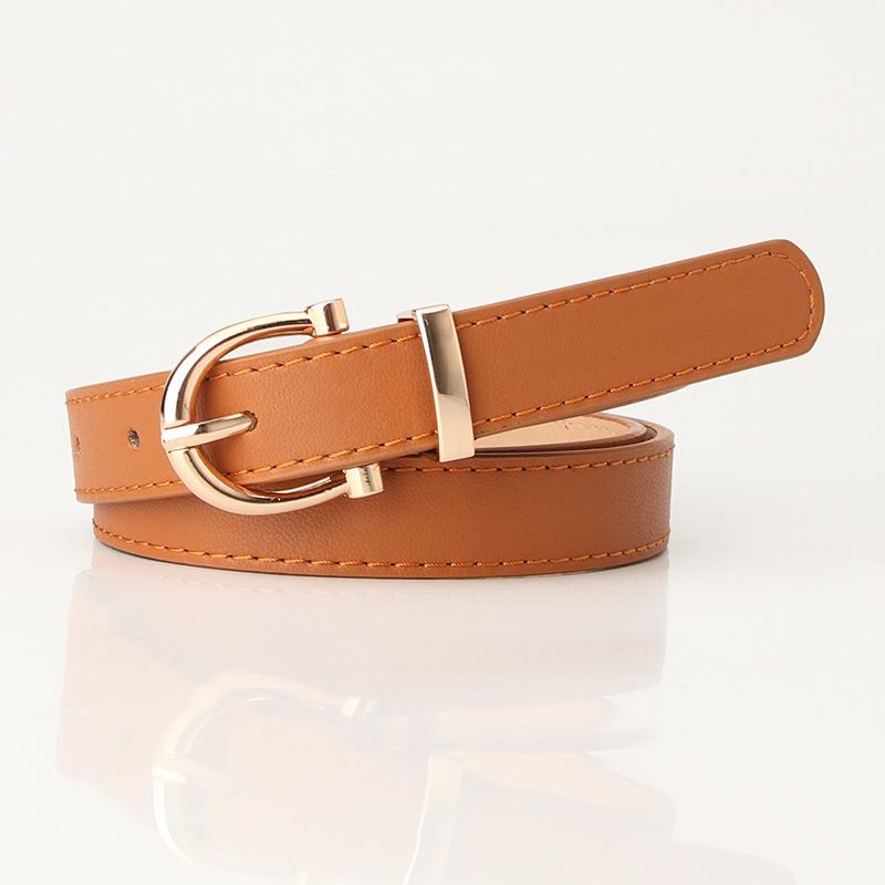 Korean Style Women's Multi-Color Leather Belt, Versatile Thin Waist Accessory for Students, Fashionable Match for Jeans and Clothing.