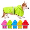 Waterproof Dog Hooded Raincoat Reflective Strip Pet Fluorescent Clothes Dog Rain Cloak  Puppy