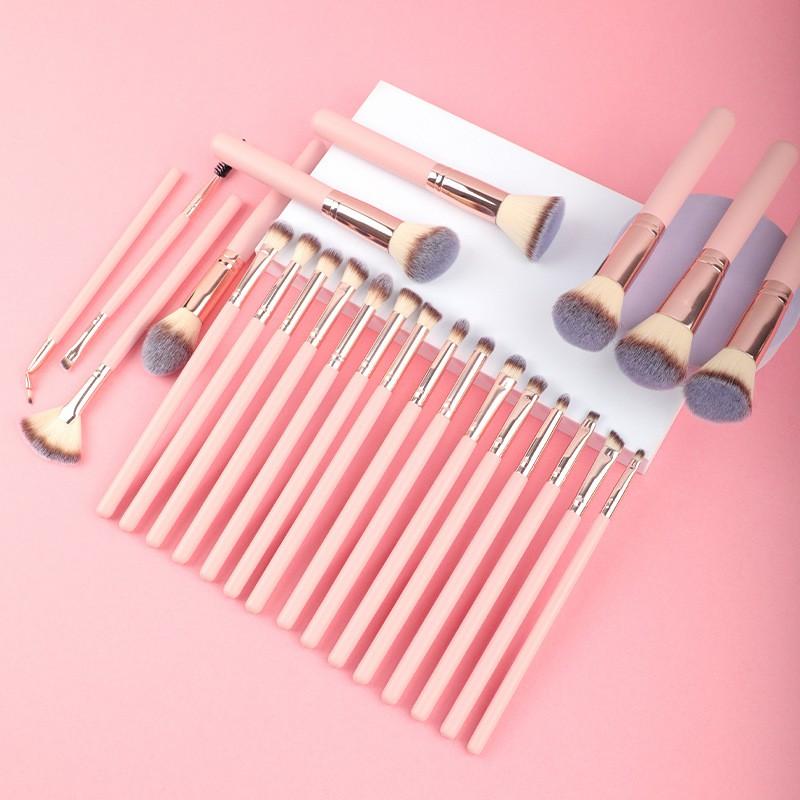 24pcs Makeup Brush Set Professional Full Face Brushes Wooden Handle Foundation Concealer Blush Powder Eyeshadow Blending