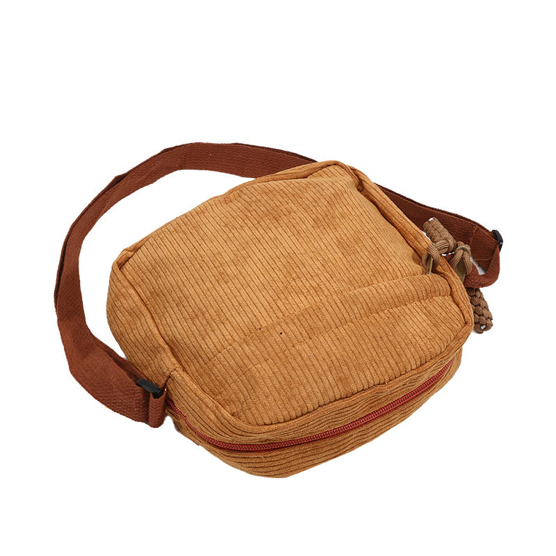 Simple Versatile Crossbody Bag Fashionable Casual Small Square Bag Personalized Commuting Shoulder Bag Corduroy Unisex Handbag