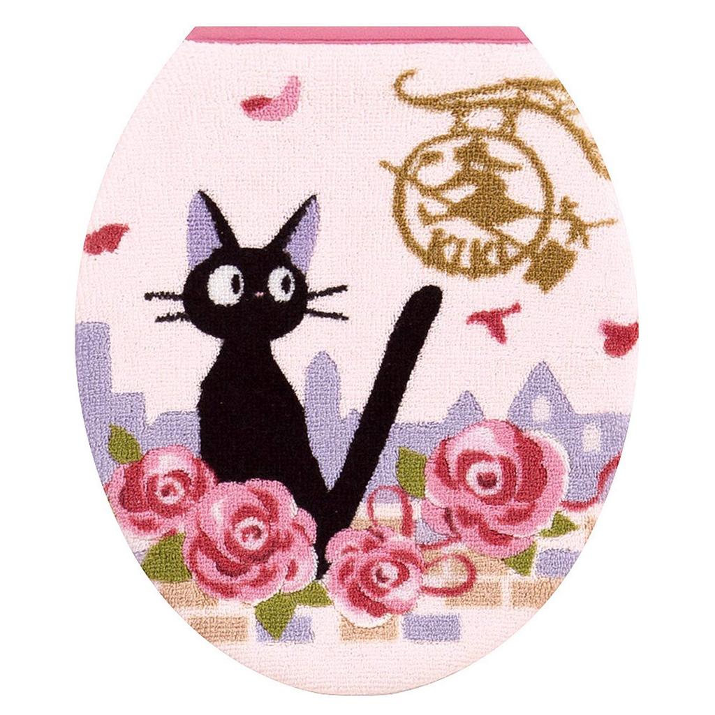 Senko Delivery Service Toilet Jiji and Date Toilet Lid for Standard Toilet Character 37176 Kiki's Supplies, Cover, O/U, Seats, Pink, Jiji, Cat,