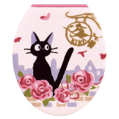 Senko Delivery Service Toilet Jiji and Date Toilet Lid for Standard Toilet Character 37176 Kiki's Supplies, Cover, O/U, Seats, Pink, Jiji, Cat,