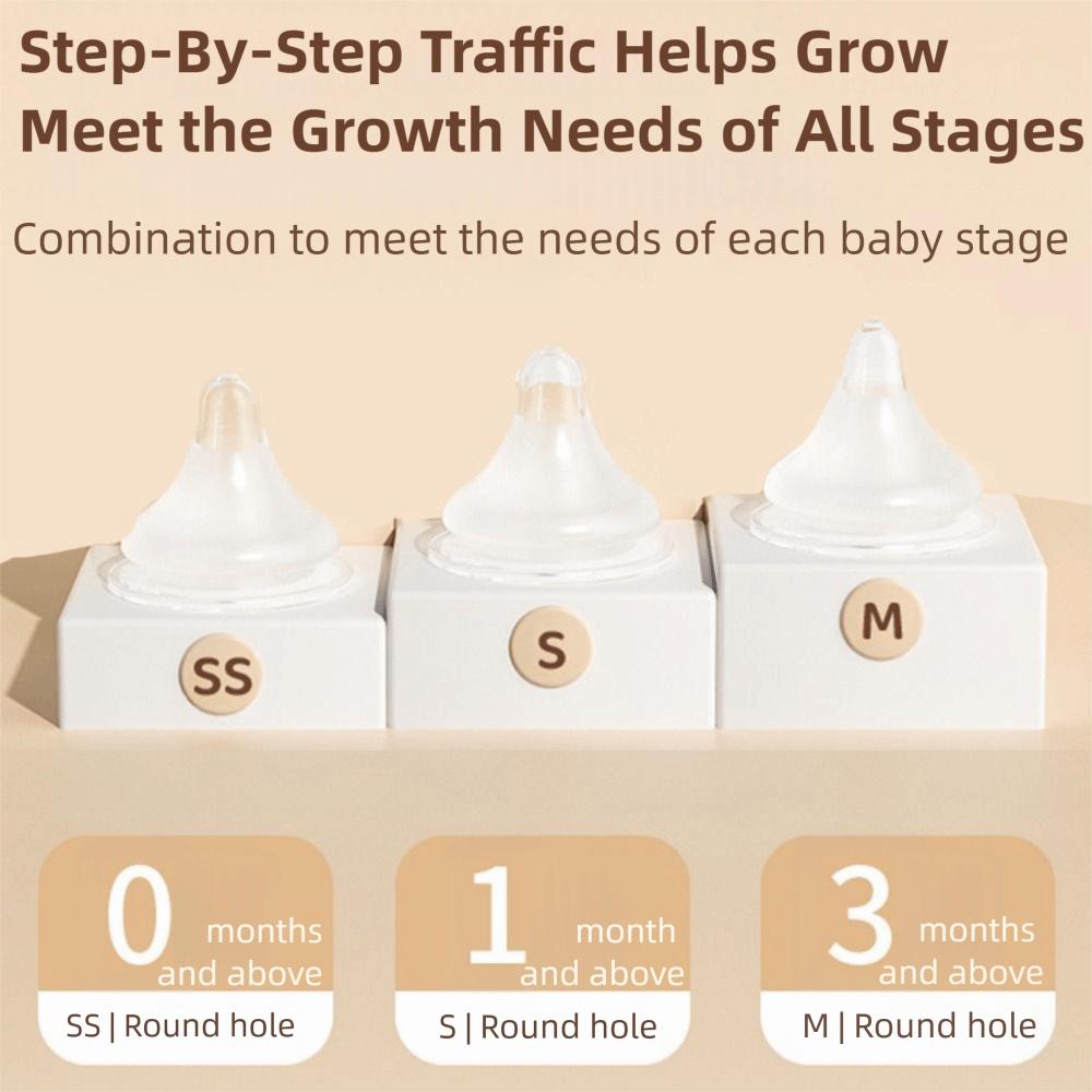 Wide Mouth Newborn Glass Bottle Rabbit Pattern Baby Milk Bottle Transparent