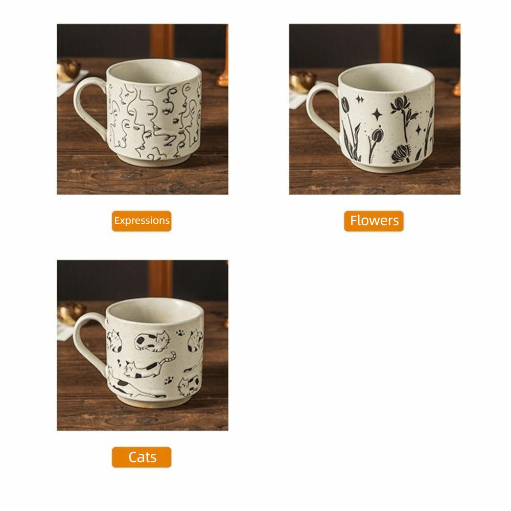 High Temperature Resistant Ceramic Coffee Mug Hand-painted Milk Drinking Cup Household Drinking