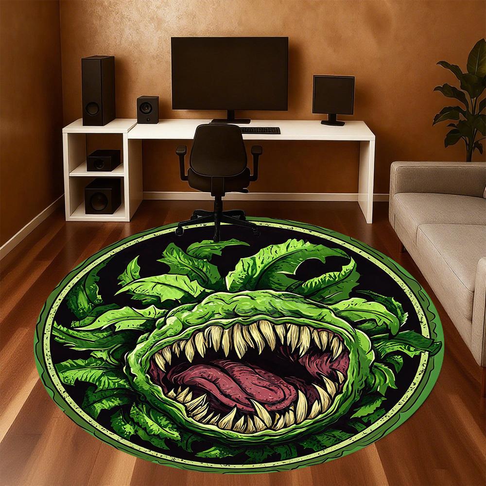 1PC plant monster Office Round Area Rug, Under Office Chairs Bedroom Living Room Home Decor, Carpet for Office -1110160