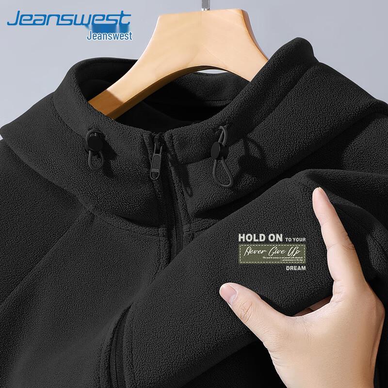 

Jeanswest Men s Thickened Double-Sided Fleece Hooded Jacket 3XL