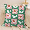 OOrla Kiely Flower Cushion Cover Silky Short Plush DoubleSided Printed Pillow Case for Sofa All Seasons Home Decor Gift
