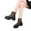 Spring and summer new thick-soled hollow mesh boots women's breathable mesh middle heel fashionable zipper personalized cool boots