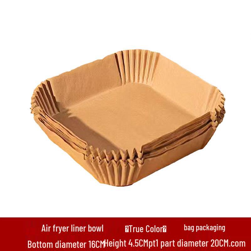 

Утолщенная квадратная силиконовая маслопоглощающая бумага для выпечки во фритюрнице - пищевой класс 50 pcs Square [Bag]