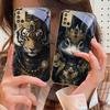 The Tiger of the Crown For Samsung A 31 32 A33 A34 35 14 A15 13 16 25 26 50 52 53 54 55 56 70 71 72 73 Golden glass phone case