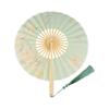 Handmade Collapsible Hand Fan Tassel Dance Fan Vintage Round Bamboo Fan  Home Decor