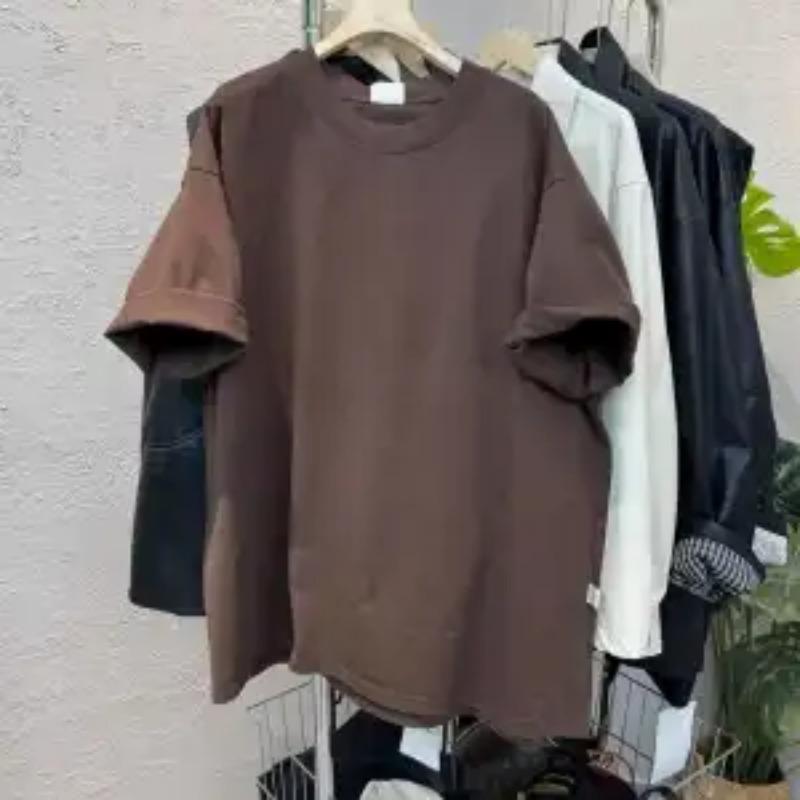 Fashionable Round Neck Unisex Pink Oversized Crew Neck T-Shirt Casual Short Sleeve Basic