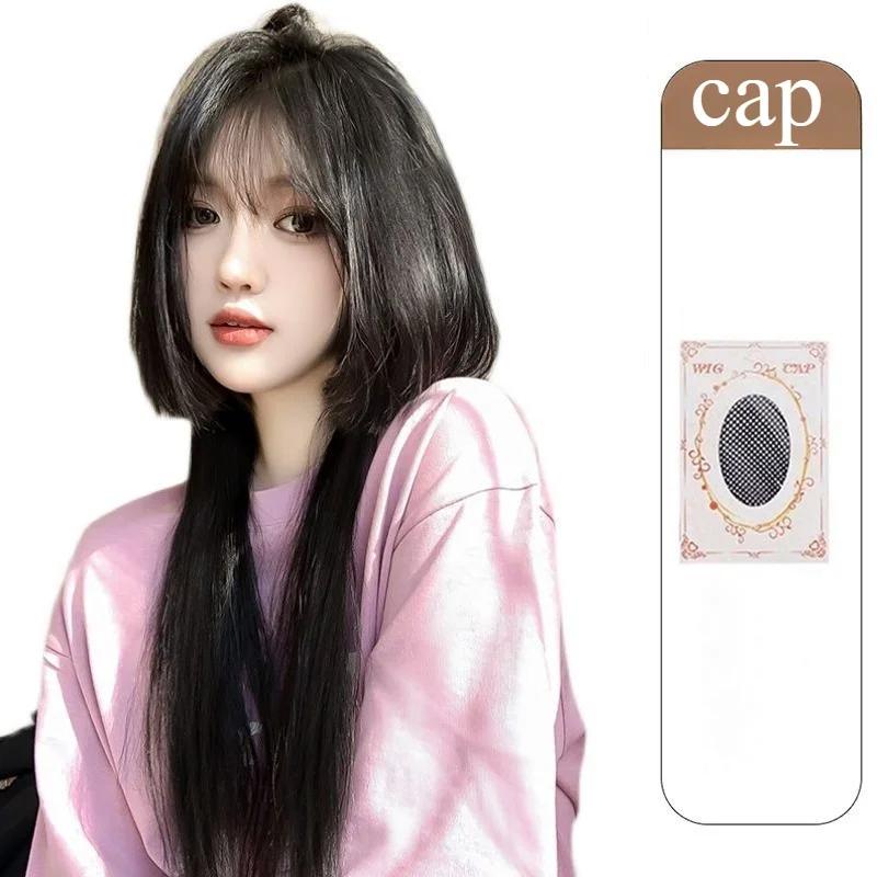 Ashely Wig Female Jellyfish Head Long Curly Hair Synthetic Wigs Fringe Layer Gradient Natural New Simulation Full Headband Wigs