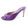 Excellent GUCCI Mule Horsebit Crystal Satin Purple Satin Women 38 771594 Used