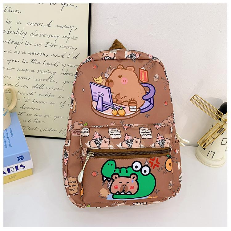 Capybara Cartoon Printed Backpack Children Schoolbag Fashion Leisure Travel Bag