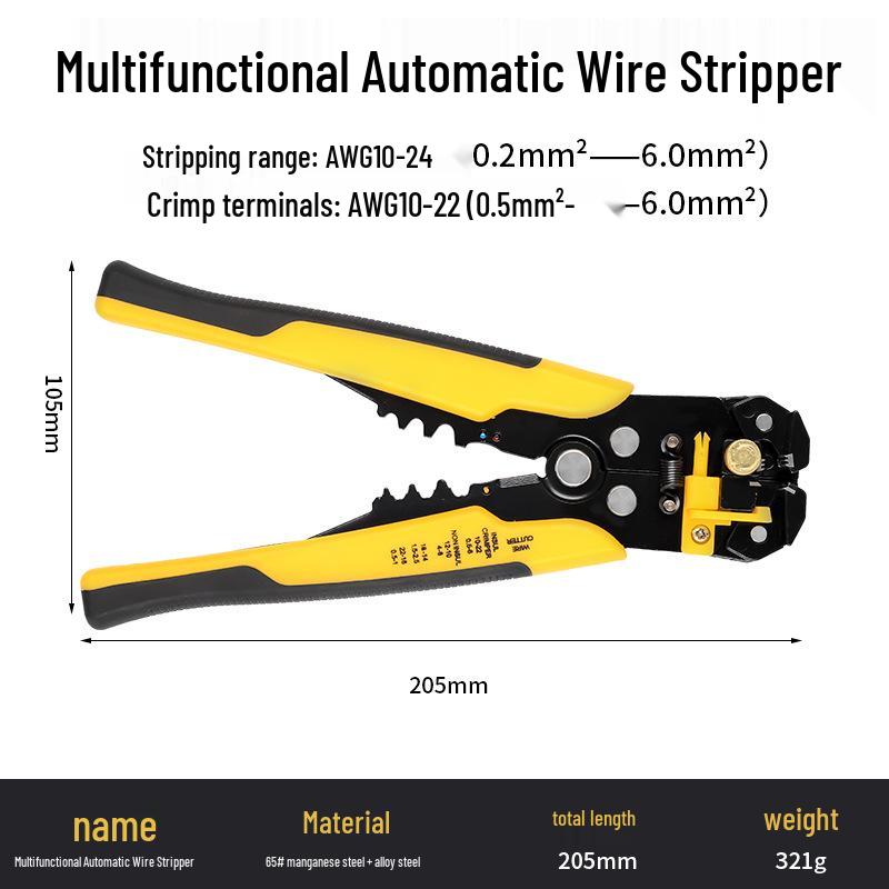 Automatic Multifunctional Wire Stripper, Cutter, and Crimper Pliers