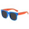 Folding Kids Sunglasses for Boys Girls Vintage Sports Square Children UV400 Outdoor Shades with Case