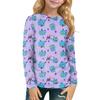Children's Witch  Printed Long Sleeved Round Neck Top With Floral Print For Daily Casual T-shirt