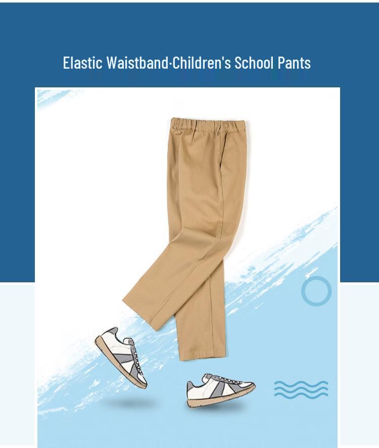 Children's Khaki and Navy School Uniform Pants – Pure Cotton, Performance, Loose Fit