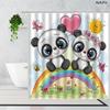 Cartoon Cute Animal Shower Curtain Cat Dog Anime Printed Bathroom Decor 3D Waterproof Bath Fabric Home Curtains For Children