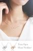 Necklace Pendant Twin Open Heart Design for Highest Quality Cubic Silver 925 [La Paume] Women, Zirconia, Hypoallergenic, (Pink Gold)