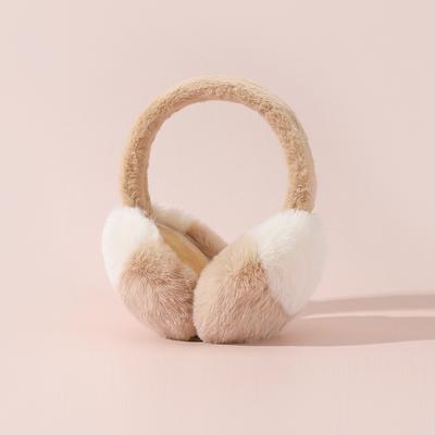 New Two-color Earmuff Women's Winter Warm Fleece Thickened Cold-proof Elastic Cap Hoop Plush Ear Bag