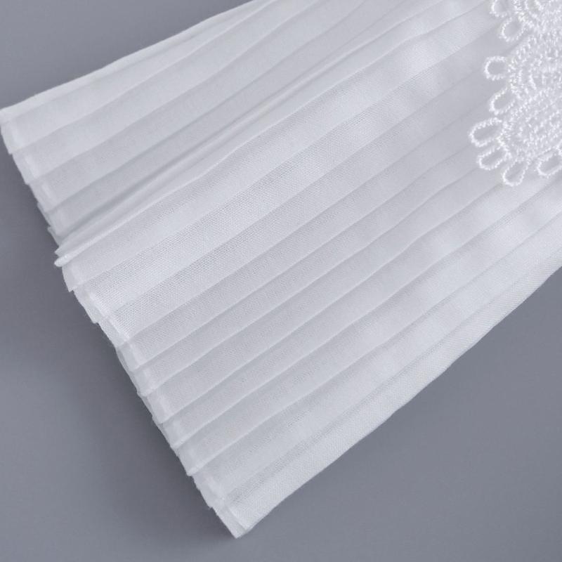 Embroidery Flower Wrist Cuffs Arm Sleeves Ruffled Design Multiuse Armwear Decorative Sleeves For Office Casual Outfit