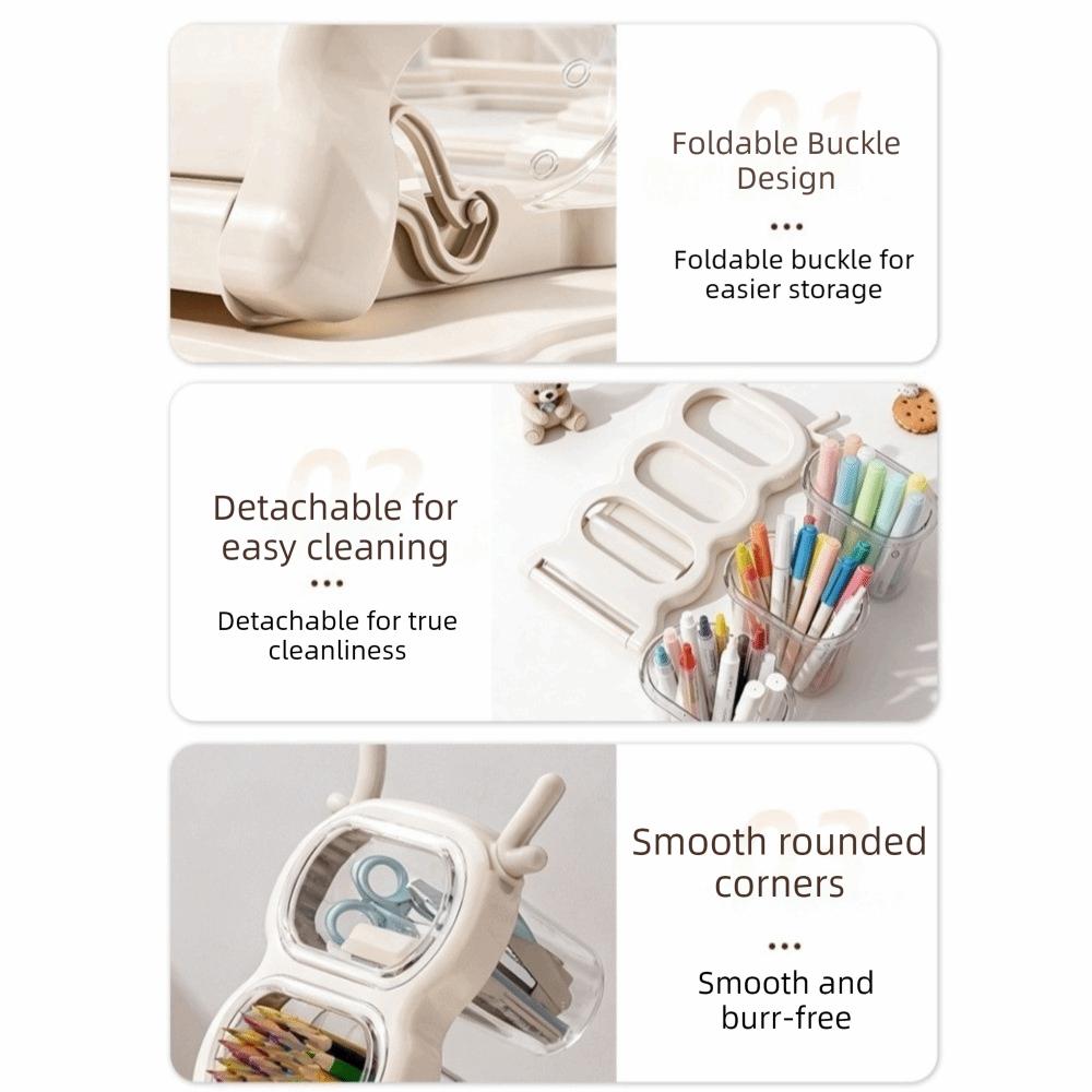 Large Capacity Desktop Storage Box Removable Pencil Container Organizer Rack  Office Desk