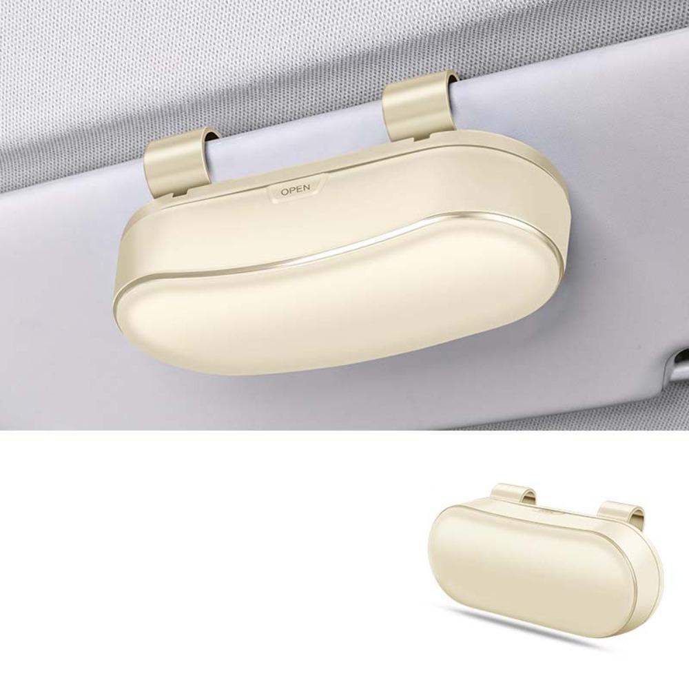 Portable Car Sunglasses Holder Eyeglass Case Eyeglasses Protection Box  Vehicle бежевый