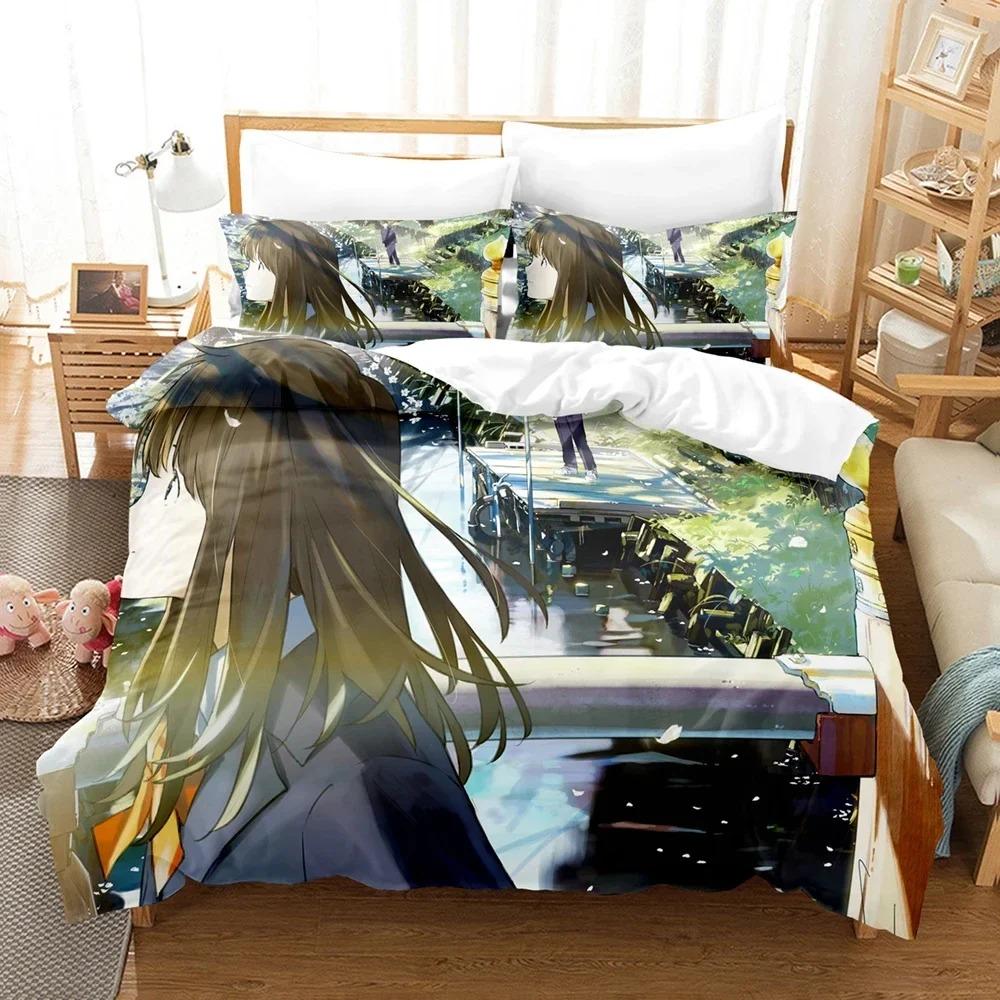 3D Anime As the Moon, So Beautiful Bedding Set,Duvet Cover Bed Set Quilt Cover Pillowcase,King Queen Twin Size Boys Girls Adults