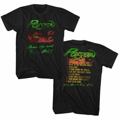 Camiseta Negra para Adultos Poison Open Up Tour
