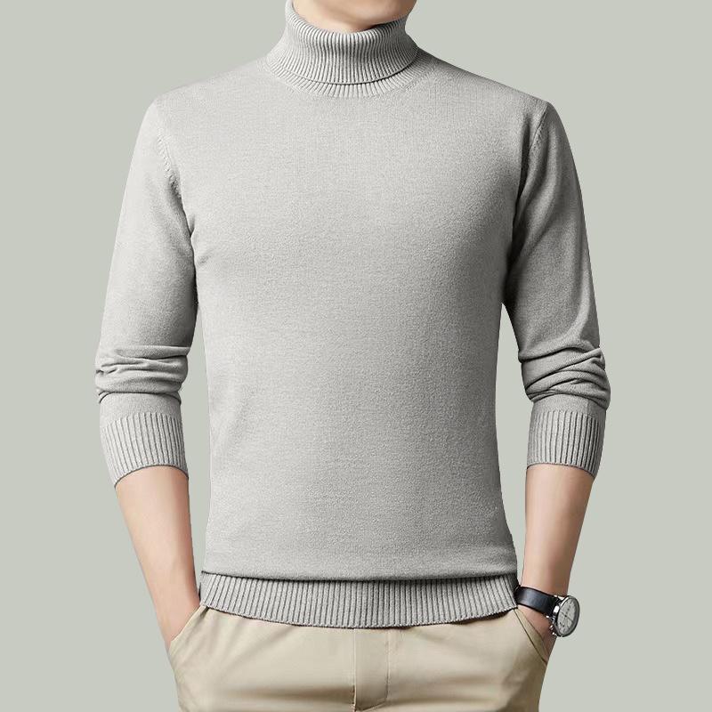 Turtleneck Men's Wool Sweater Autumn and Winter Trend Casual Bottoming Knitted Sweater Fine Imitation Wool Sweater Sweater Men