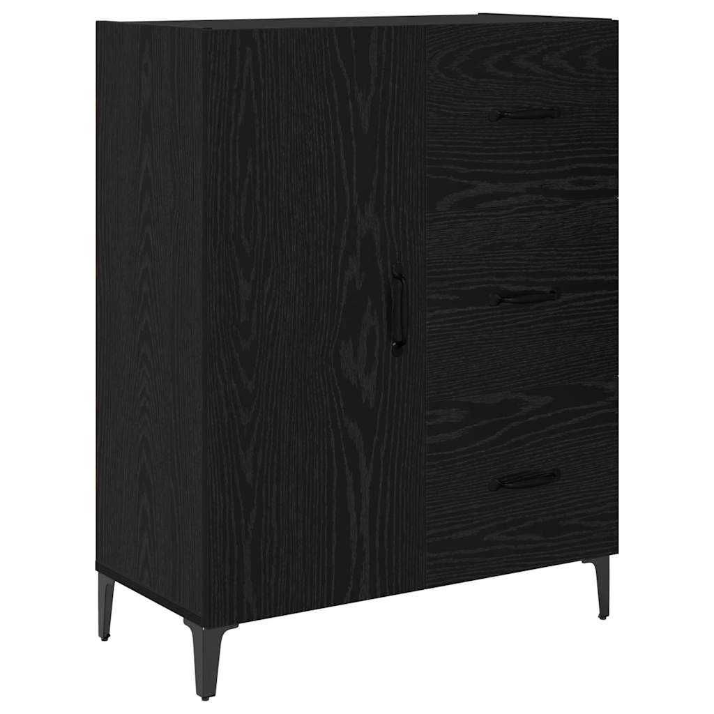 Highboard in Black Oak Look 69.5 x 34 x 180 cm Particleboard