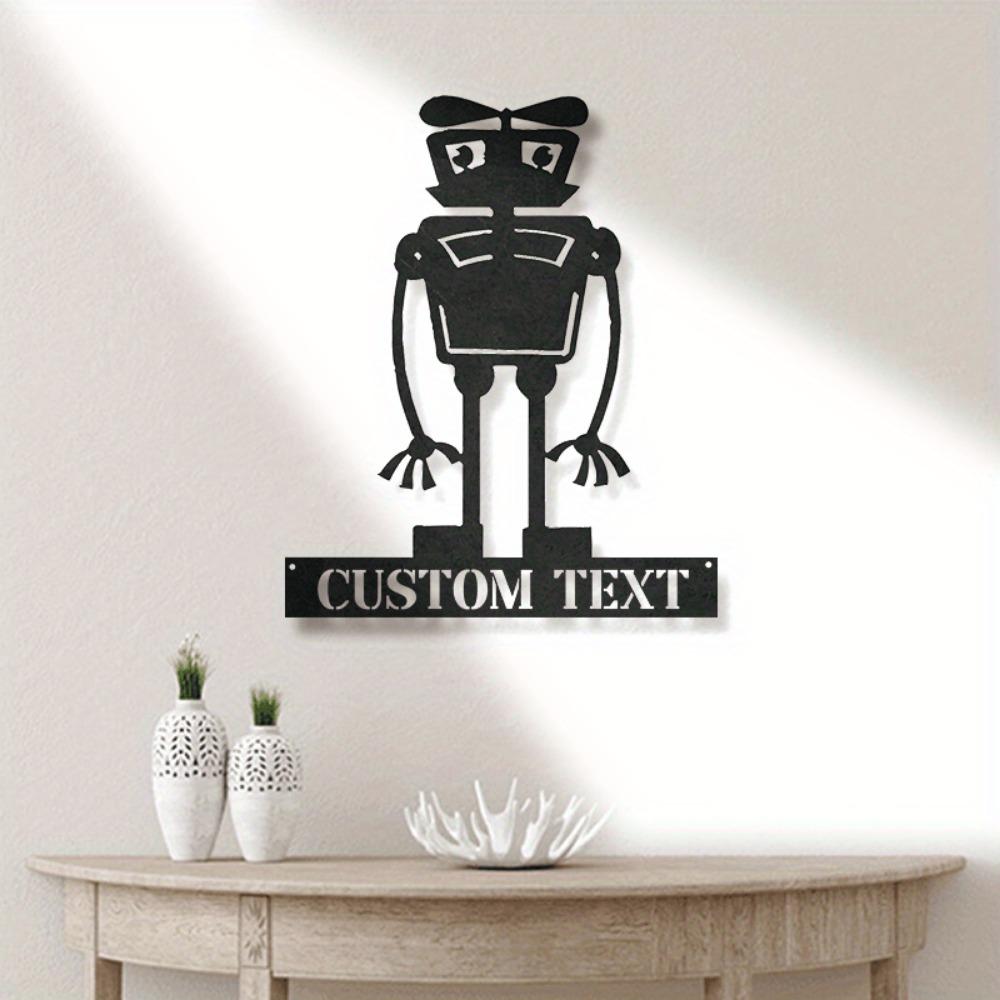 Personalizable Metal Wall Art Robot Sculpture Classic Style Home Decor Custom Hanging Sign