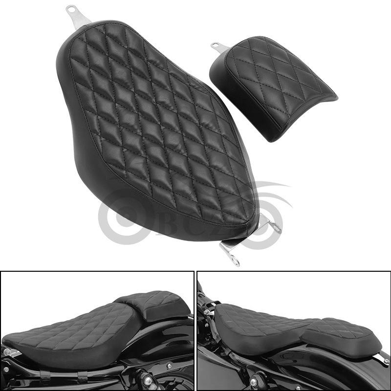 Motorcycle Retro Diamond Stitch Seat Cushions for Harley 883/48 Front and Rear Seat Cushion