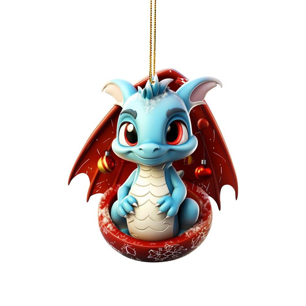 Lifelike Flying Dragon Baby Pendant Cartoon Xmas Tree Flat Pendant  New Year Gift