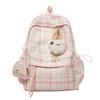 Schoolbag Schoolbag Junior High School Girls Japanese Ins Retro Plaid College Students Simple and Versatile Korean Version High School Backpack Women
