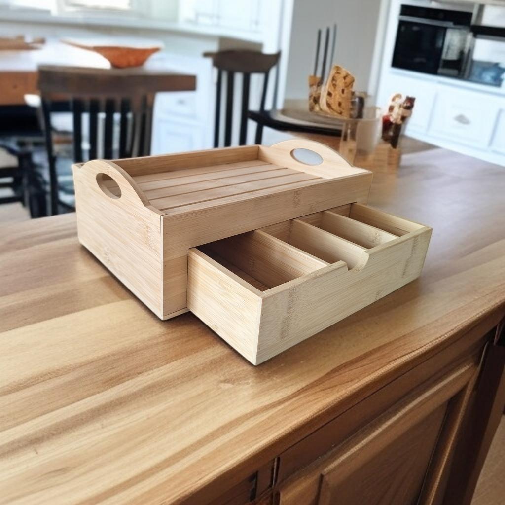 Bamboo Box Organizer Tray Container For Cosmetics Products 7 Pr`Egrody